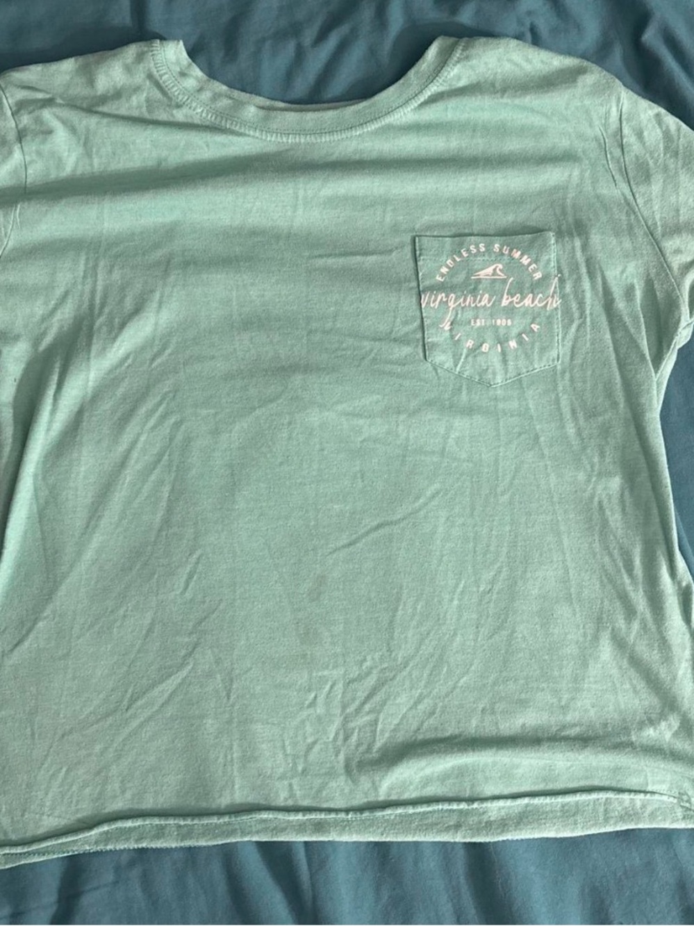 Virginia Beach Mint Pocket Crop Top - Picture 1 of 2